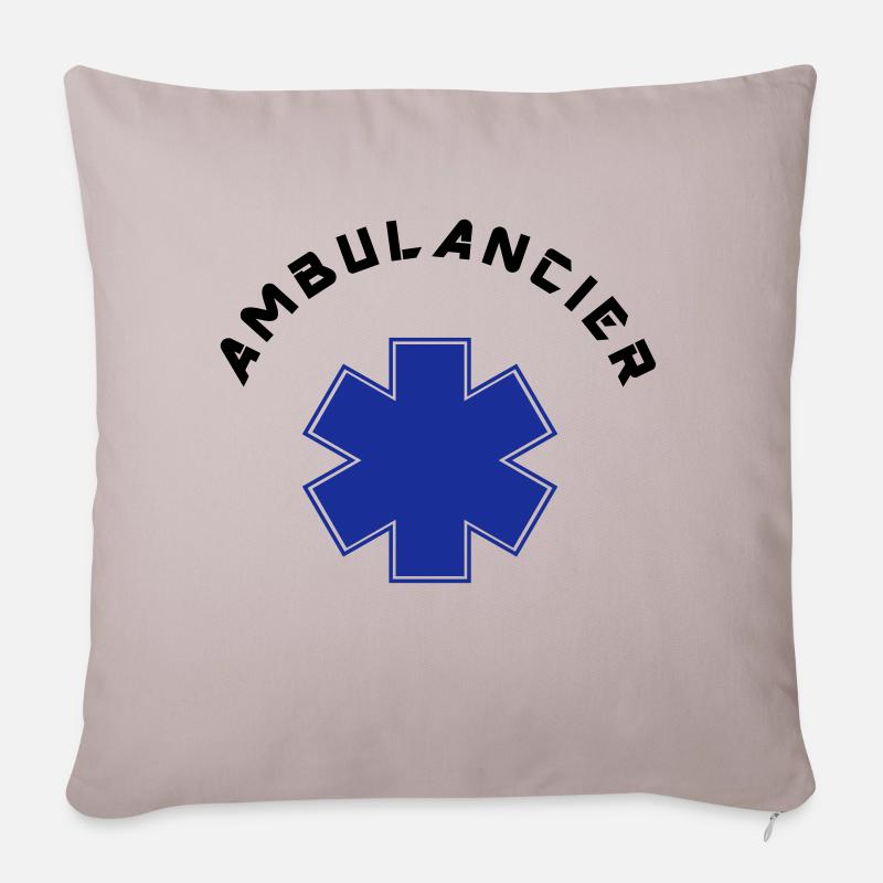 ambulancier logo - Housse de coussin décorative 45 x 45 cm - taupe clair