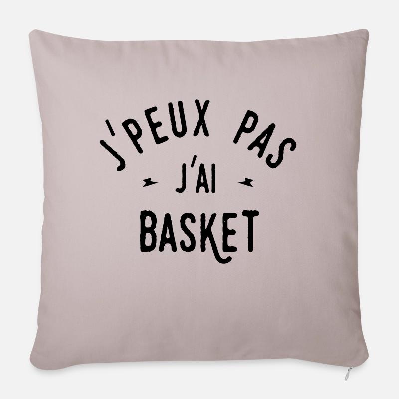 j'peux pas j'ai basket - Housse de coussin décorative 45 x 45 cm - taupe clair