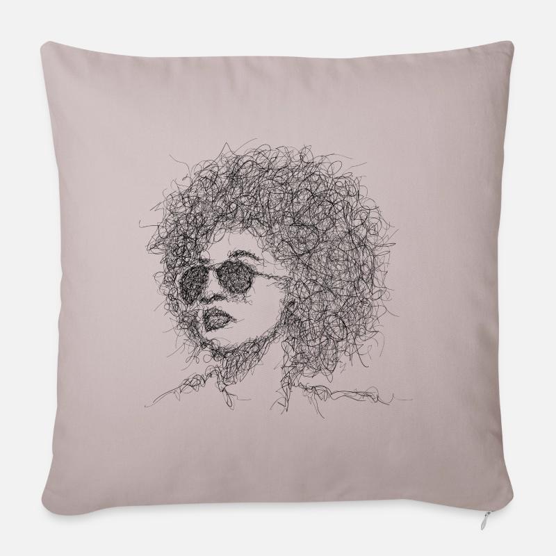 Afro Scribble - Sofa pillowcase 17,3'' x 17,3'' (45 x 45 cm) - light taupe
