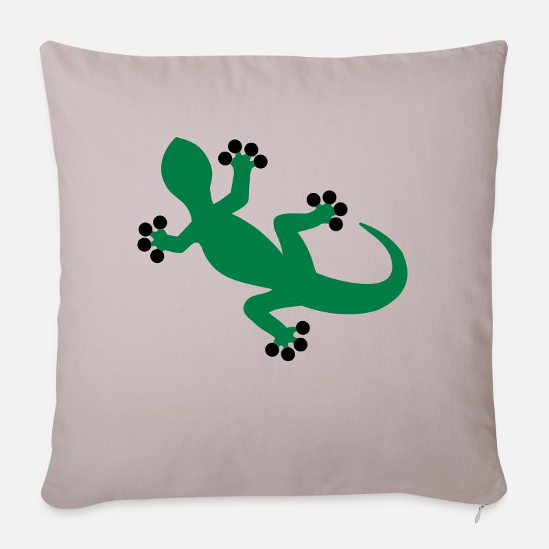 Gecko / Lézard - Housse de coussin décorative 45 x 45 cm - taupe clair