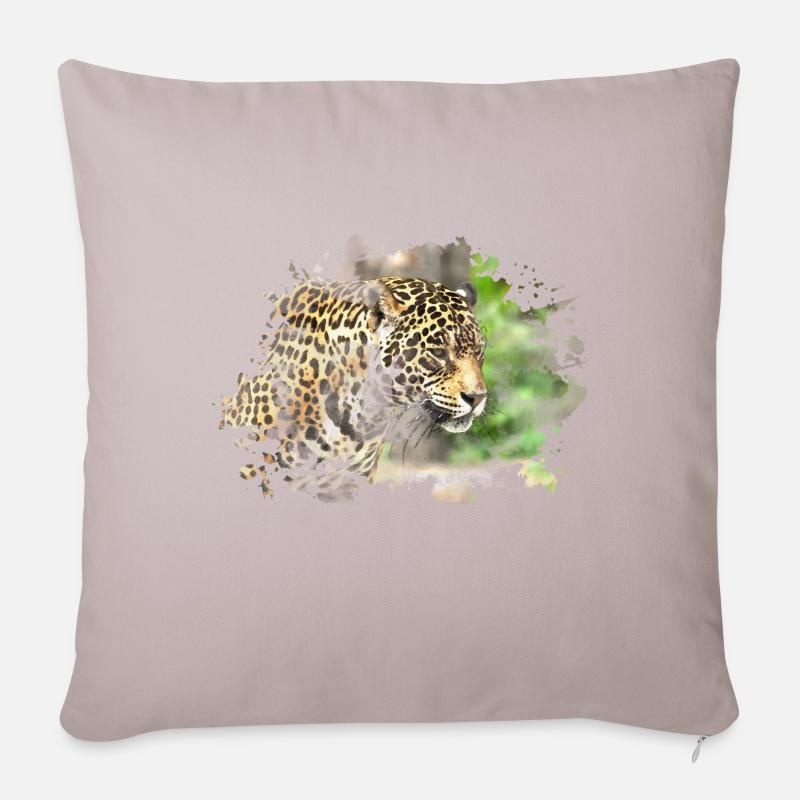 Leopard - Sofakissenbezug 45 x 45 cm - helles Taupe