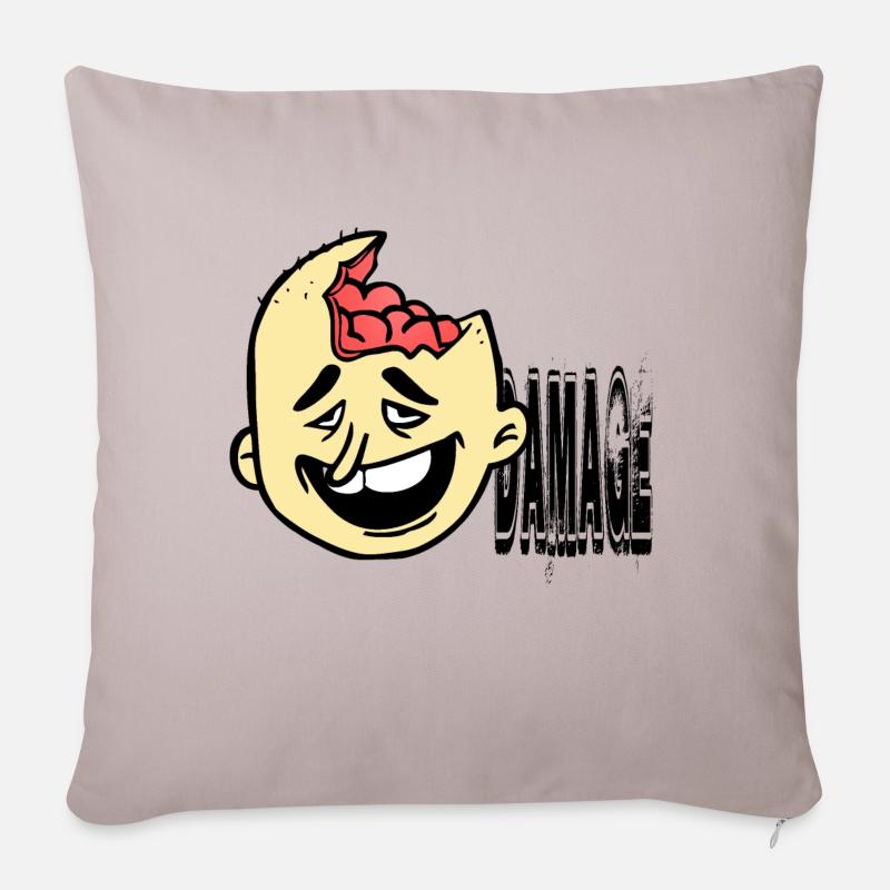 Dumm behindert Idiot - Sofakissenbezug 45 x 45 cm - helles Taupe