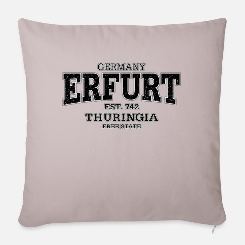 Erfurt Thüringen (à l'ancienne noir) - Housse de coussin décorative 45 x 45 cm - taupe clair