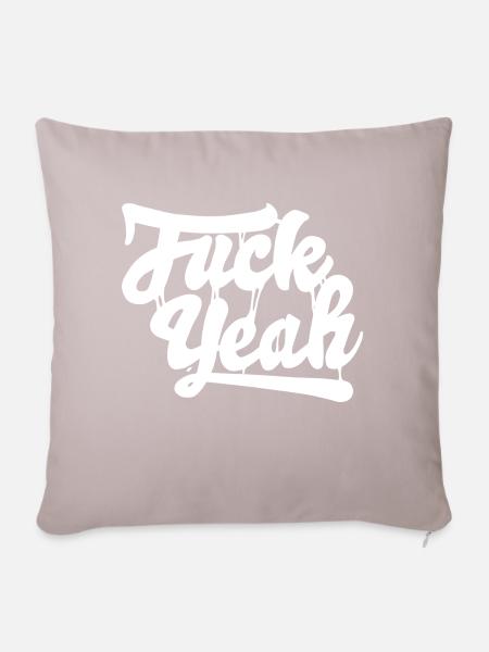 Fuck Yeah - Sofakissenbezug 45 x 45 cm - helles Taupe