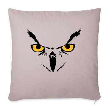 visage de hibou - Housse de coussin décorative 45 x 45 cm - taupe clair - Devant