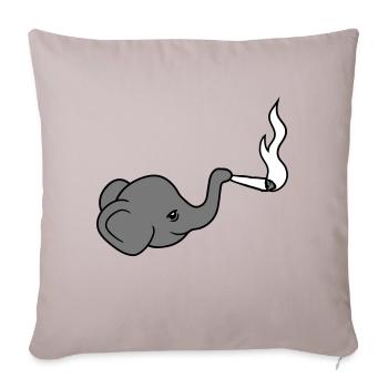 tête d'éléphant bekiff kiffen joint lapidé mauvaise herbe ca - Housse de coussin décorative 45 x 45 cm - taupe clair - Devant
