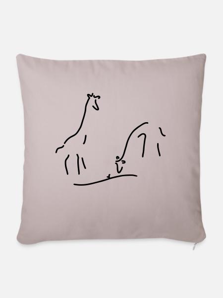 giraffen aus afrika - Sofakissenbezug 45 x 45 cm - helles Taupe
