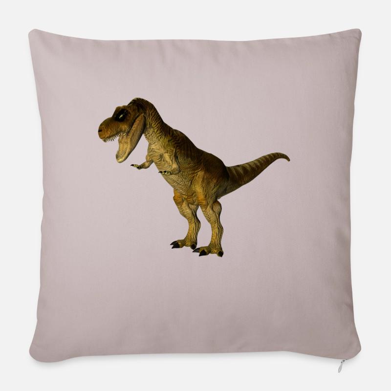 Dinosaurier - Sofakissenbezug 45 x 45 cm - helles Taupe