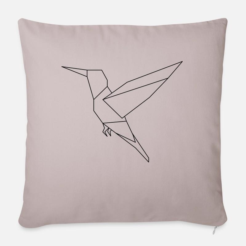 Oiseau géométrique abstrait triangle formes art - Housse de coussin décorative 45 x 45 cm - taupe clair