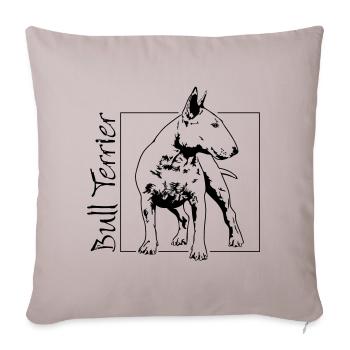 BULL TERRIER dog portrait Wilsigns dog dogs - Sofa pillowcase 17,3'' x 17,3'' (45 x 45 cm) - light taupe - Front