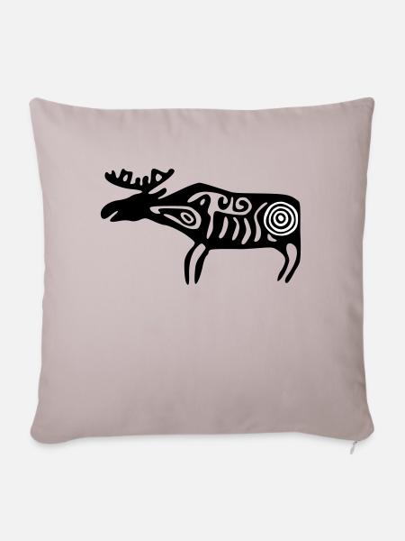 Elch Sámi Samen - Sofakissenbezug 45 x 45 cm - helles Taupe