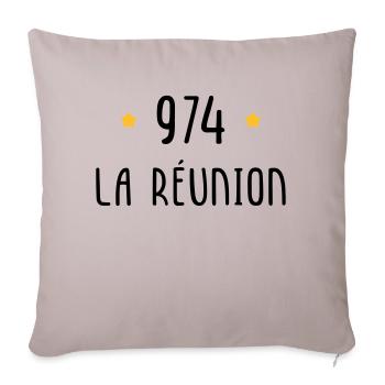 974 La Réunion - Housse de coussin décorative 45 x 45 cm - taupe clair - Devant