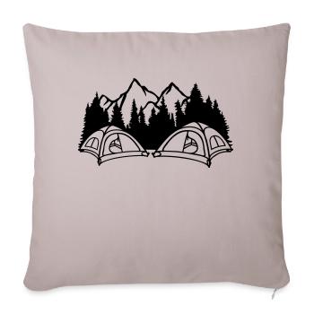 Berge Camper draußen leben - Sofakissenbezug 45 x 45 cm - helles Taupe - Vorne