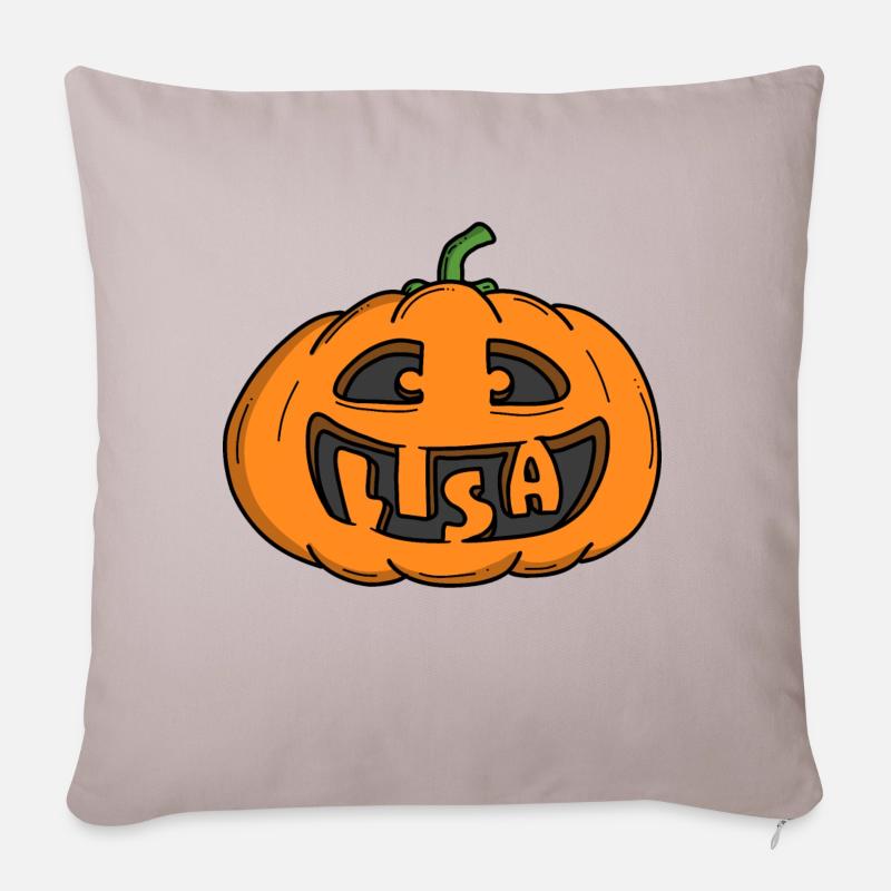 Lisa Halloween Kürbis - Sofakissenbezug 45 x 45 cm - helles Taupe