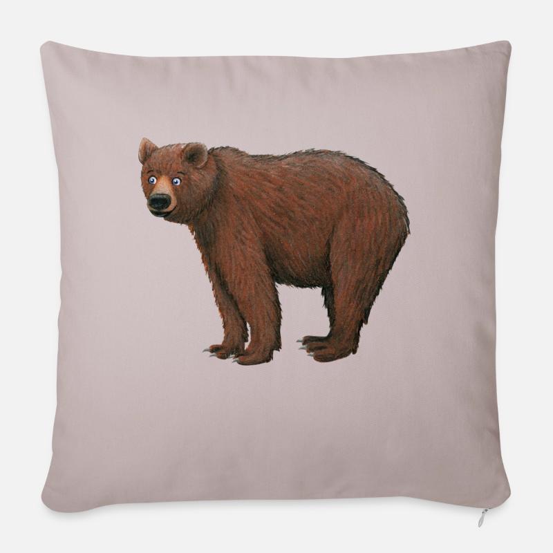 Braunbär - Sofakissenbezug 45 x 45 cm - helles Taupe