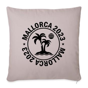 Mallorca 2023 Palme - Sofakissenbezug 45 x 45 cm - helles Taupe - Vorne