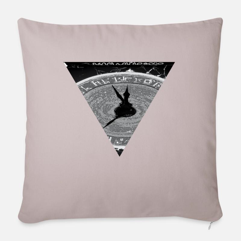 Conception d’horloge noire et grise - Housse de coussin décorative 45 x 45 cm - taupe clair