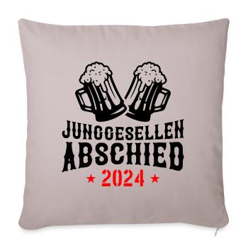 Enterrement de vie de garçon 2024 - Housse de coussin décorative 45 x 45 cm - taupe clair - Devant