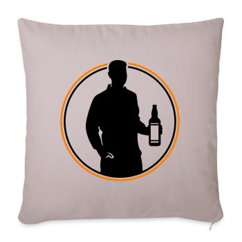 Drinker Silhouette Icon - Sofa pillowcase 17,3'' x 17,3'' (45 x 45 cm) - light taupe - Front