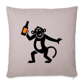 Bière de singe drôle - Housse de coussin décorative 45 x 45 cm - taupe clair - Devant
