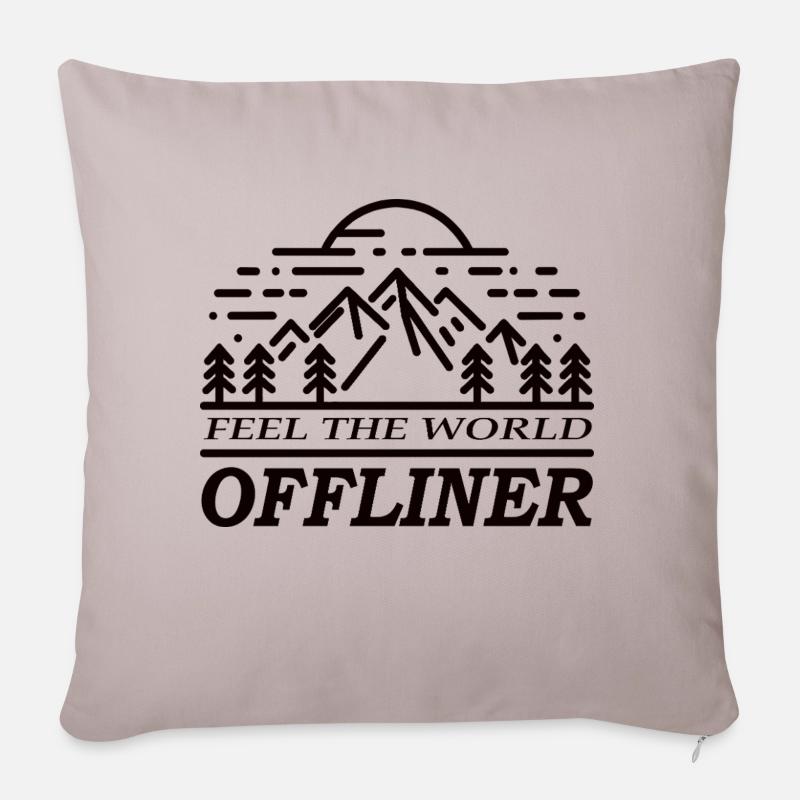 OFF Ressentez le monde - Housse de coussin décorative 45 x 45 cm - taupe clair