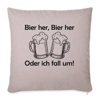 Bees here, Bees here - oder ich fall um! - Sofa pillowcase 17,3'' x 17,3'' (45 x 45 cm) - light taupe - Front