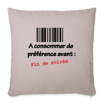 T-shirt Humour célibataire : A consommer - Housse de coussin décorative 45 x 45 cm - taupe clair - Devant