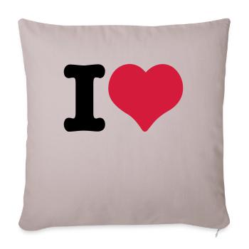 I Love - I Heart - Sofa pillowcase 17,3'' x 17,3'' (45 x 45 cm) - light taupe - Front