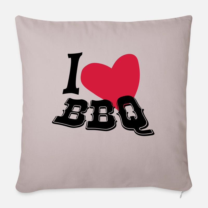 I love BBQ - Sofakissenbezug 45 x 45 cm - helles Taupe