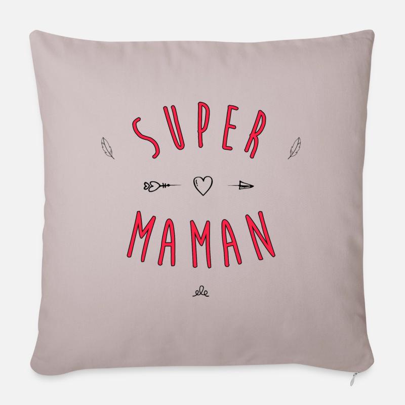 Super mom - Sofakissenbezug 45 x 45 cm - helles Taupe
