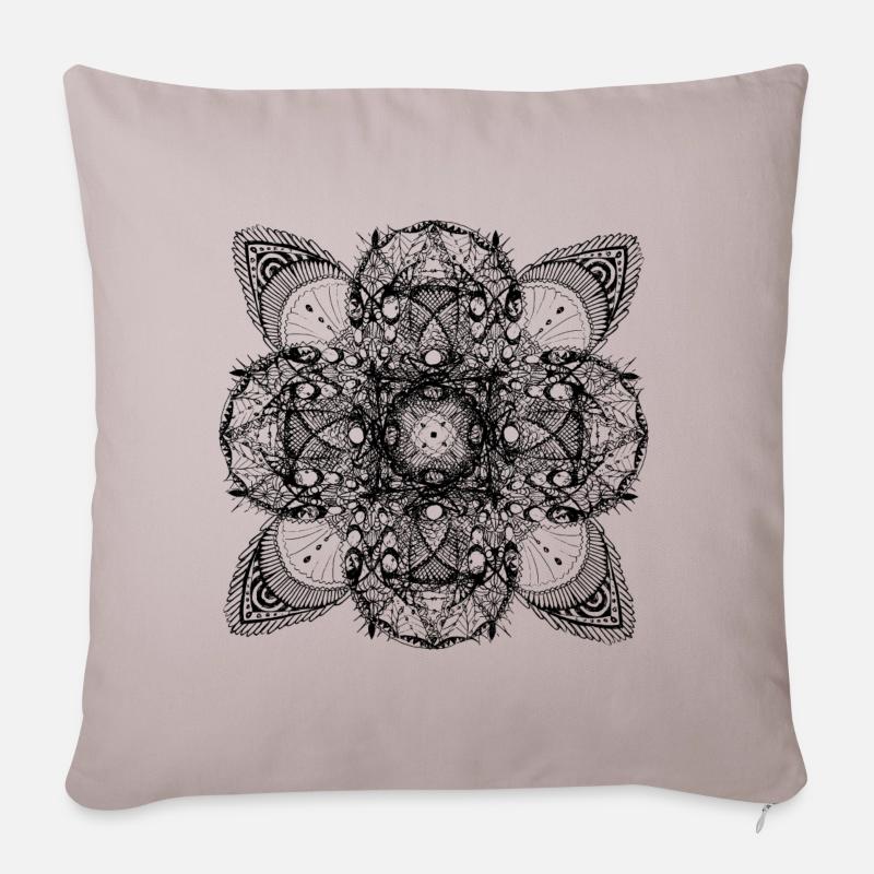 Mandala - Sofakissenbezug 45 x 45 cm - helles Taupe