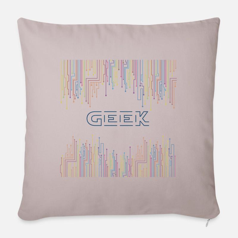Techno Geek & - Sofakissenbezug 45 x 45 cm - helles Taupe