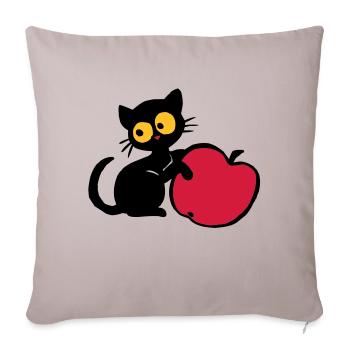 Kitten with apple - Sofa pillowcase 17,3'' x 17,3'' (45 x 45 cm) - light taupe - Front