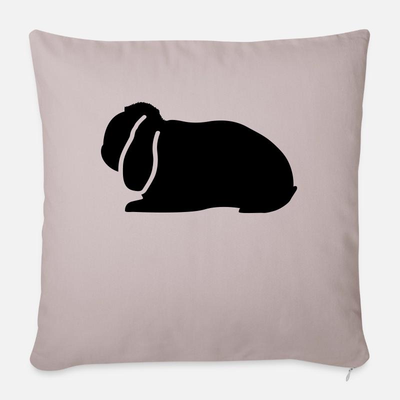 NHD emblème Dwarf Lop lapin bélier - Housse de coussin décorative 45 x 45 cm - taupe clair