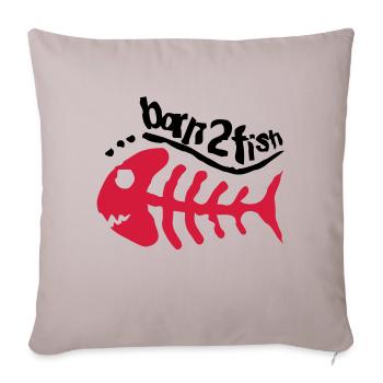 born_2_fish_red_f2 - Sofa pillowcase 17,3'' x 17,3'' (45 x 45 cm) - light taupe - Front