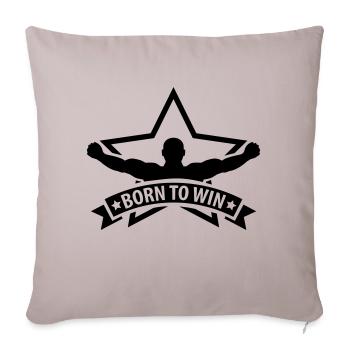 born_to_win_f1 - Sofa pillowcase 17,3'' x 17,3'' (45 x 45 cm) - light taupe - Front