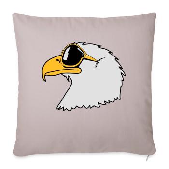 Drôle oiseau cool lunettes de soleil d'aigle - Housse de coussin décorative 45 x 45 cm - taupe clair - Devant