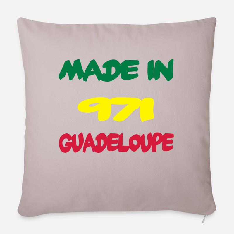 Made in Guadeloupe - Housse de coussin décorative 45 x 45 cm - taupe clair