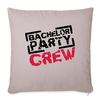 Bachelor Party Crew Stempel Design - Sofa pillowcase 17,3'' x 17,3'' (45 x 45 cm) - light taupe - Front