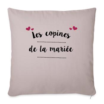 Les copines de la mariée - Housse de coussin décorative 45 x 45 cm - taupe clair - Devant