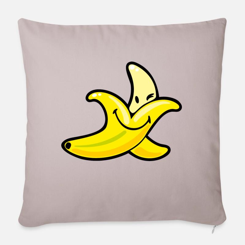 Smiley Banana - Sofa pillowcase 17,3'' x 17,3'' (45 x 45 cm) - light taupe