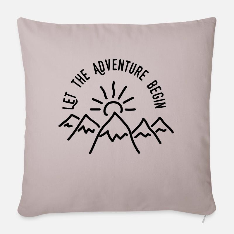 AD Let the Adventure Begin - Housse de coussin décorative 45 x 45 cm - taupe clair