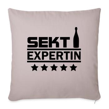 sekt expertin - Sofakissenbezug 45 x 45 cm - helles Taupe - Vorne