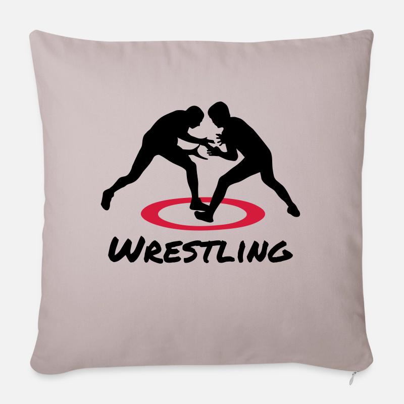 Wrestling, Ringen - Sofakissenbezug 45 x 45 cm - helles Taupe