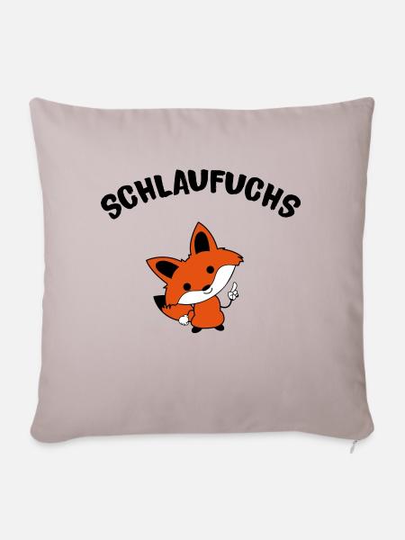 schlaufuchs_02 - Sofakissenbezug 45 x 45 cm - helles Taupe