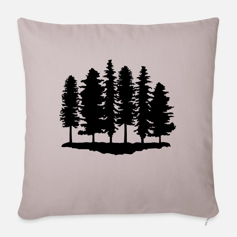 Wald, Bäume, Baum - Sofakissenbezug 45 x 45 cm - helles Taupe