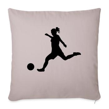 woman_soccer - Sofa pillowcase 17,3'' x 17,3'' (45 x 45 cm) - light taupe - Front