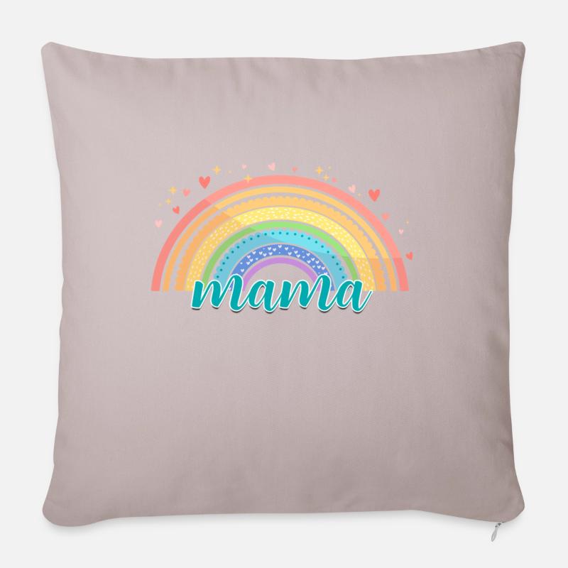 Regenbogen Mama - Sofakissenbezug 45 x 45 cm - helles Taupe