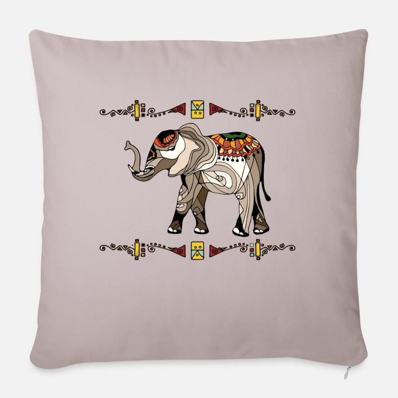Elefant - Sofakissenbezug 45 x 45 cm - helles Taupe