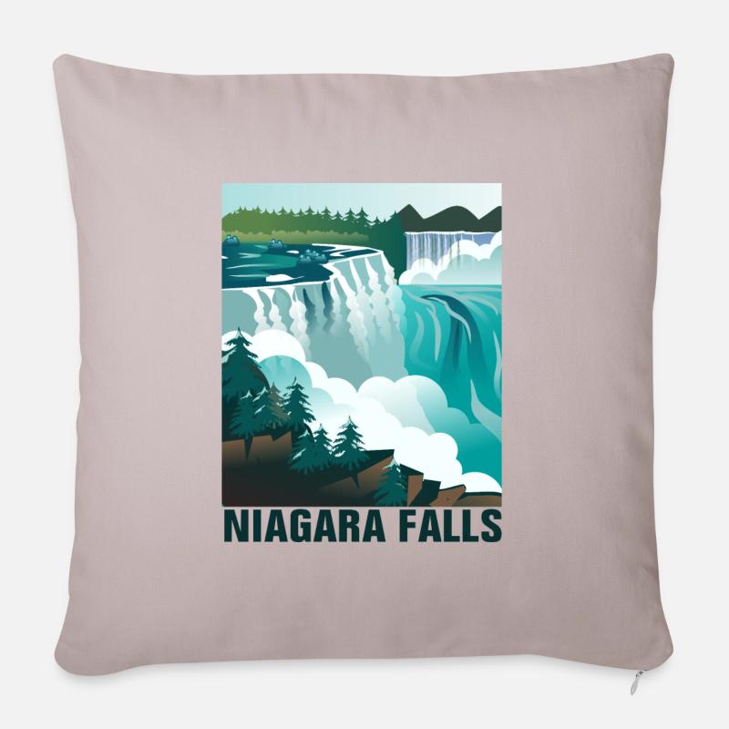 Niagarafälle - Sofakissenbezug 45 x 45 cm - helles Taupe